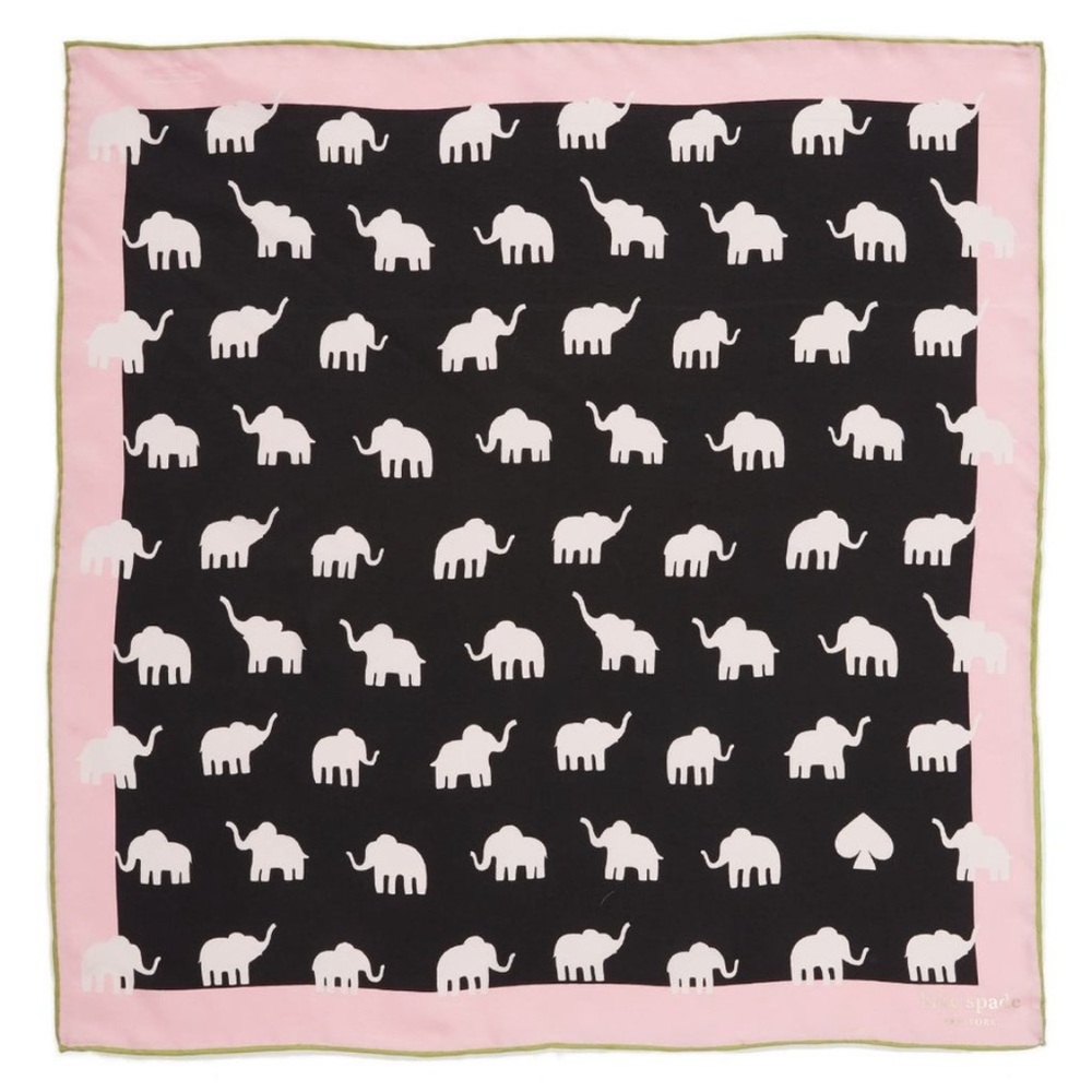 Kate Spade 100% Silk Elephant Bandana NWT